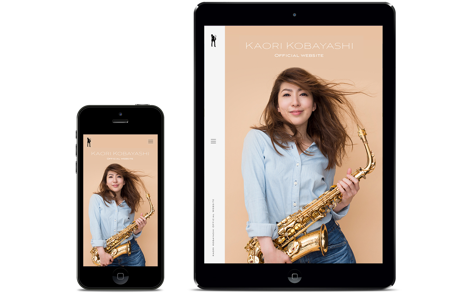 Kaori Kobayashi 様々なデバイスに対応したレスポンシブデザインの、小林香織のオフィシャルウェブサイト
